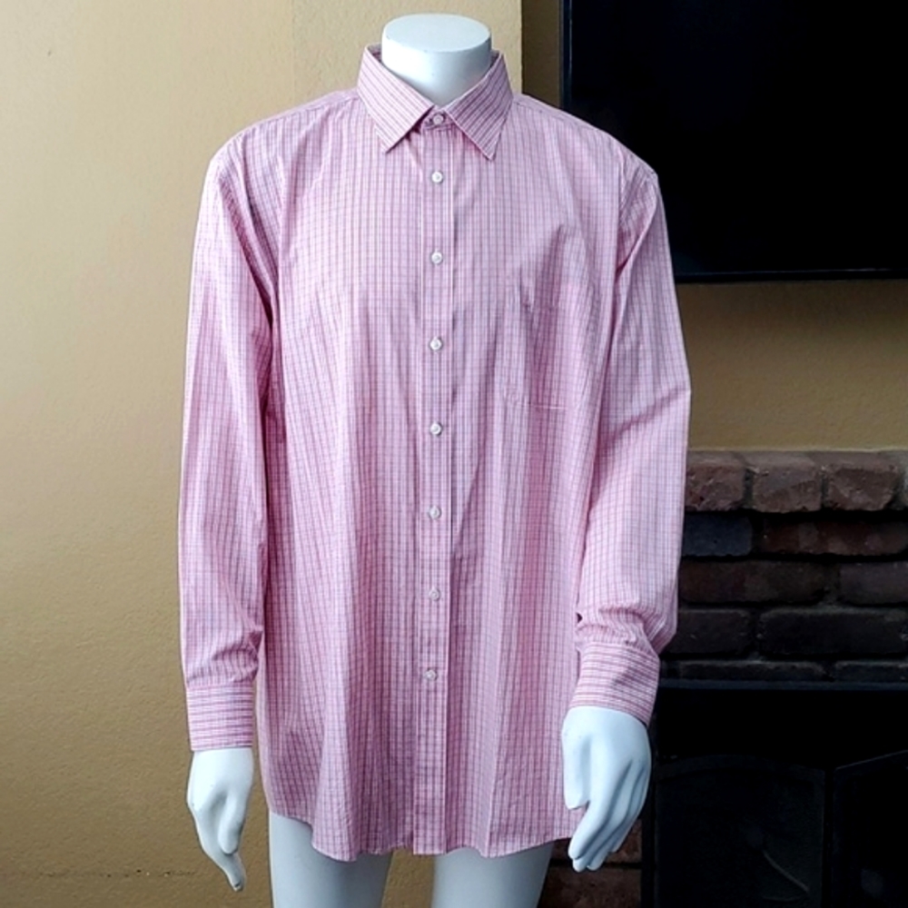 STAFFORD Men's Plaid Easy Care Broadcloth Fitted Shirt NECK SIZE:18" (SIZE: 2XL) - Picture 5 of 11